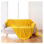 Plaid flanelle 180 x 220 cm Aryas jaune