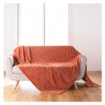 Plaid flanelle 180 x 220 cm Aryas terracotta