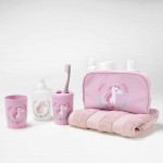 Accessoires de salle de bain 4 pieces 14 x 21 cm Zoelie la licorne