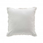 Coussin a franges 45 x 45 cm Evea blanc