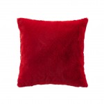 Housse de coussin a poils doux 40 x 40 cm Caresses rouge