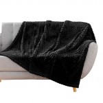 Plaid flanelle relief 125 x 150 cm Mini Breetzy noir