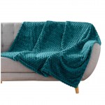 Plaid flanelle relief 125 x 150 cm Mini Breetzy bleu