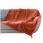 Plaid flanelle relief 125 x 150 cm Mini Breetzy terracotta