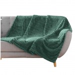 Plaid flanelle relief 125 x 150 cm Mini Breetzy vert cedre