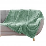 Plaid flanelle relief 125 x 150 cm Mini Breetzy vert sauge