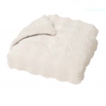 Plaid effet peluche et polaire 180 x 220 cm Mountain creme