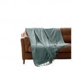 Plaid a franges 220 x 240 cm Lilia sauge