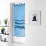 Store droit passants voile sable Pointille indigo