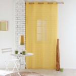Panneau a anneaux rideau Voile 140 x 240 cm Ryane jaune