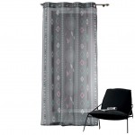 Voilage � oeillets 140 x 260 cm Indila Anthracite menthe