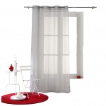 Voilage a oeillets 140 x 260 cm Horizon raye gris