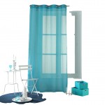 Rideau a oeillets voile raye Horizon bleu 140 x 260 cm