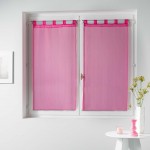 Paire de Voile raye Horizon 60 x 90 cm rose