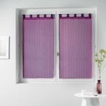 Paire de Voile raye Horizon 60 x 160 cm prune
