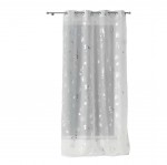 Panneau a oeillets rideau voile 140 X 240 cm Bloomy blanc argent