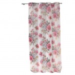 Panneau a oeillets rideau Voile 140 x 240 cm Flowers blanc