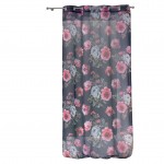 Panneau a oeillets rideau Voile 140 x 240 cm Flowers prune