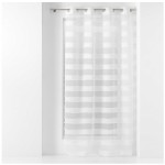 Panneau voilage sable a rayure 140 x 260 cm Lalina blanc