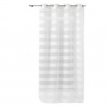 Voilage sable a rayure 140 x 260 cm Lalina blanc