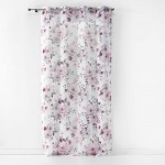 Rideau panneau a oeillets Voile 140 x 240 cm Bouquet de fleurs blanc