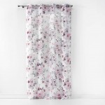 Rideau panneau a oeillets Voile 140 x 280 cm Bouquet de fleurs blanc