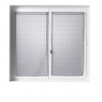 Paire Voilage 60 x 90 cm a carreaux gris