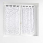 Paire de rideaux voile maille 60 x 90 cm Mannon blanc