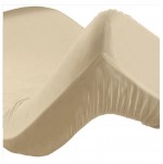 Drap housse coton 57 fils sable 140 x 190 cm