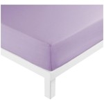 Drap housse en coton 57 Fils 160 x 200 cm Lilas