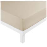 Drap housse en coton 57 fils 180 x 200 cm Sable