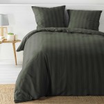 Parure Housse de couette Microfibre satine 220x240 cm Cla kaki