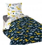 Housse de couette + taie microfibre 140 x 200 cm Dinos