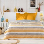 Couvre lit 180 x 220 cm Fibie Jaune