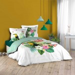 Parure Housse de couette + taie Collection Toucan et Flamant rose