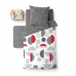 Parure housse de couette 140 x 200 cm Pastille gris