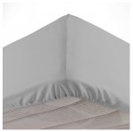 Drap housse coton lave 140 x 190 cm Lanette gris