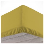 Drap housse coton lave 140 x 190 cm Lanette jaune