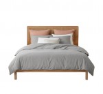 Parure de lit en coton lave 240 x 220 cm Linette Gris