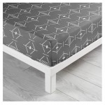 Drap housse 140 x 190 cm Aris geometrix anthracite