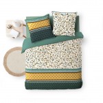 Housse de couette + 2 taies coton 220 x 240 cm Fleurine des champs