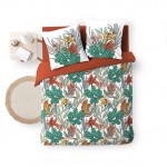 Housse de couette + 2 taies Gaze de coton 240 x 260 cm Fleur et Palombe