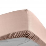 Drap housse 90 x 190 cm Percale de coton nude