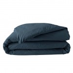 Housse de couette 220 x 240 cm Percale de coton bleu nuit