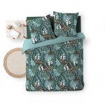 Housse couette + taies 220 x 240 cm Tropical Calaos vert