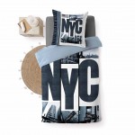 Housse de couette + 1 taie 140 x 200 cm New york hudson