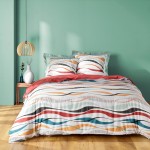 Housse de couette + 2 taies polycoton Collection Vaguelines