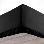 Drap housse microfibre 90 x 190 cm Oscard noir