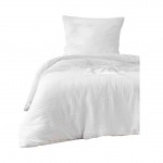 Housse de couette + 1 taie 140 x 200 cm en gaze de coton Blanc