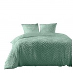 Parure de lit en microfibre 260 x 240 cm Tufte vert sauge